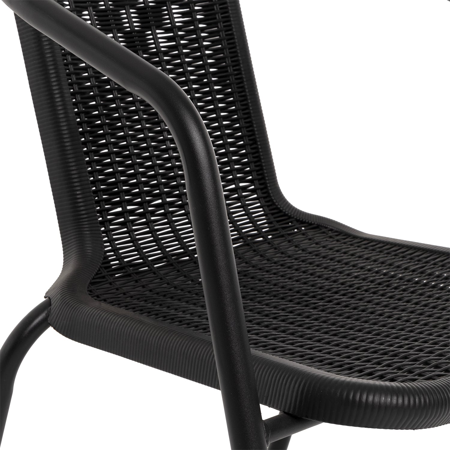 VESTIAMO CASA GIARDINO - Sedia da giardino in acciaio Nero - h72x59x55 cm